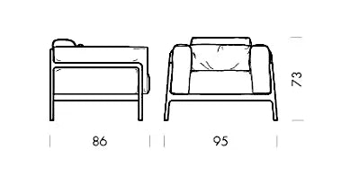 Medidas del producto Sillón Fawn