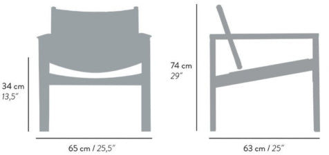 Medidas del producto Sillón Peglev