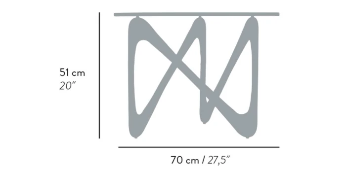 Medidas del producto Mesa auxiliar Moebius