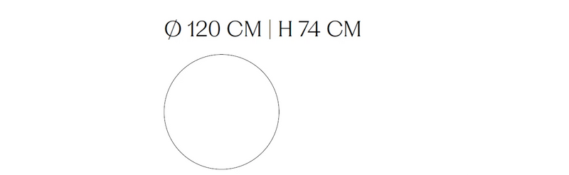 Medidas del producto Mesa de comedor circular Oku