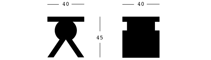 Medidas del producto Mesa auxiliar AA 006