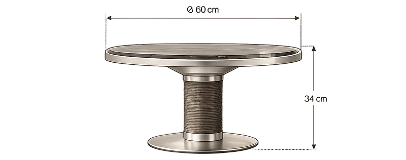 Medidas del producto Mesa auxiliar Emma 60 cm