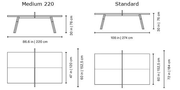 Medidas del producto Mesa de Ping Pong You and Me Interior | Exterior