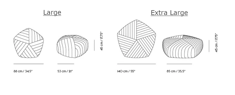 Medidas del producto Pouf Five Large / Extra Large