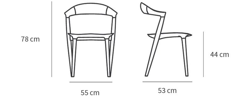Medidas del producto Silla Addo