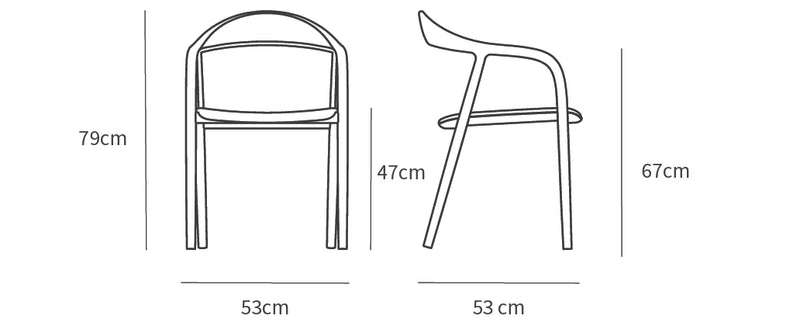 Medidas del producto Silla Neva