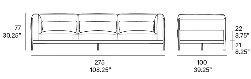 Medidas del producto Sillón de exterior Obi | 275 cm