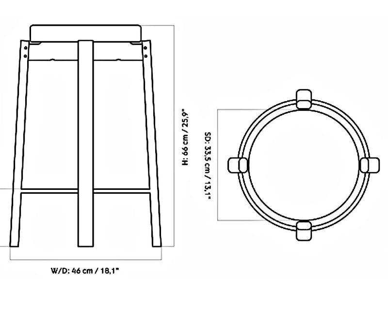 Medidas del producto Taburete Passage Counter Stool Tapizado