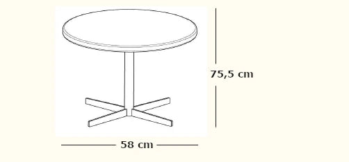 Medidas del producto Mesa Tasca