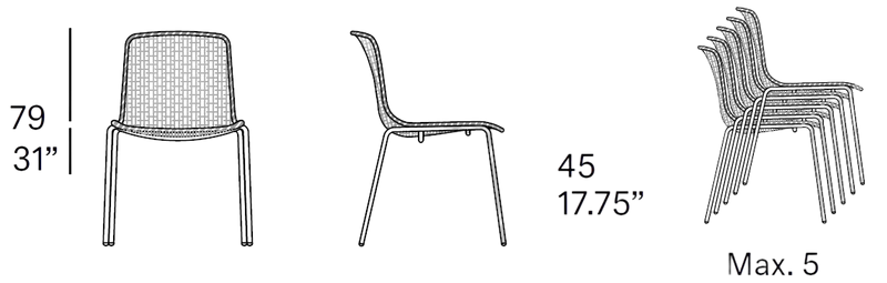 Medidas del producto Silla de exterior Lapala