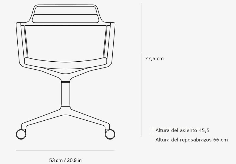 Medidas del producto Silla Giratoria Ruedas | 452