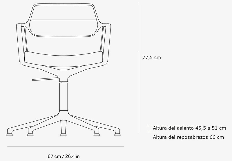 Medidas del producto Silla Giratoria | 453 +