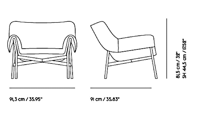 Medidas del producto Sillón Wrap Lounge Chair
