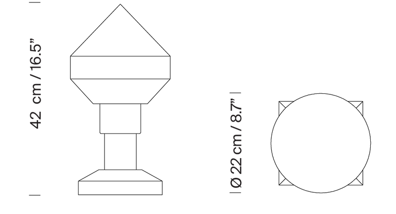 Medidas del producto Lámpara de sobremesa Zeleste