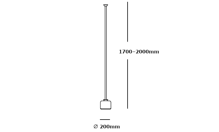 Medidas del producto Lámpara Model 1095 de suelo