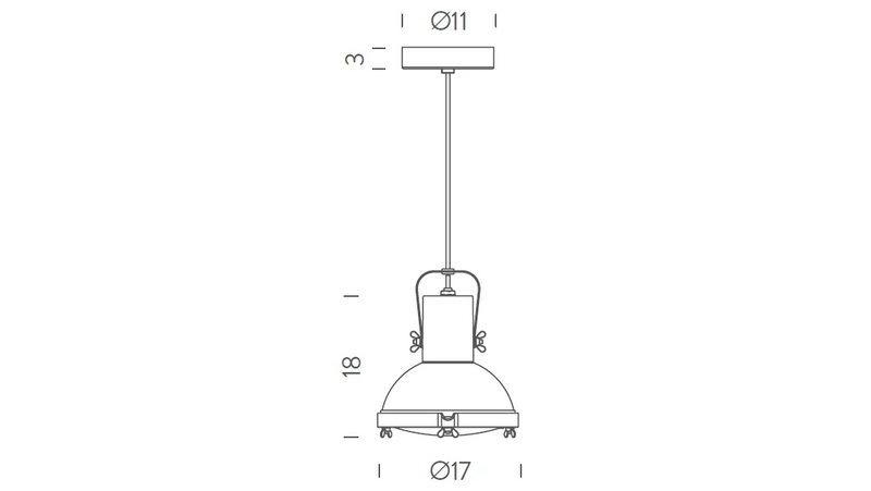 Medidas del producto Lámpara suspensión Projecteur 165