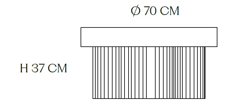 Medidas del producto Mesa de centro Gear 70 Ø