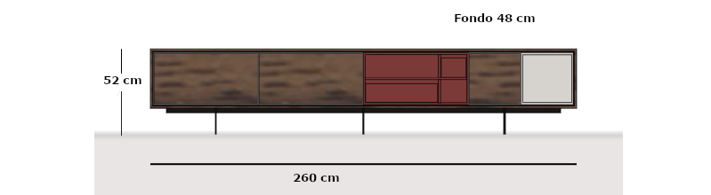 Medidas del producto Mueble TV Aura N03