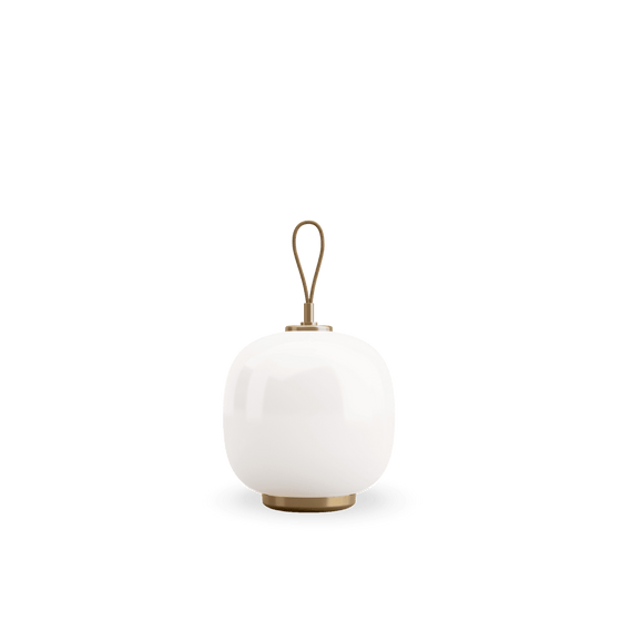 Brass/glossy white opal glass