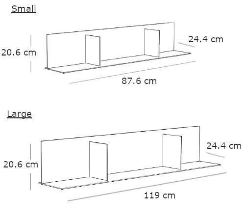Medidas del producto Estante Rivet | Aluminum
