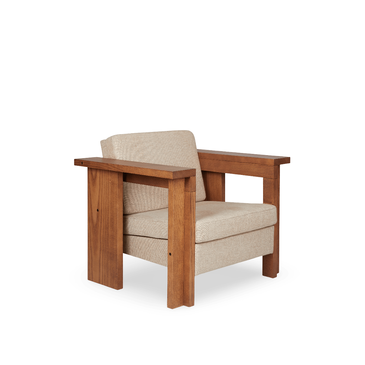 Sillón Symmetry  Lounge Chair | Ash Wood / Oat Fabric