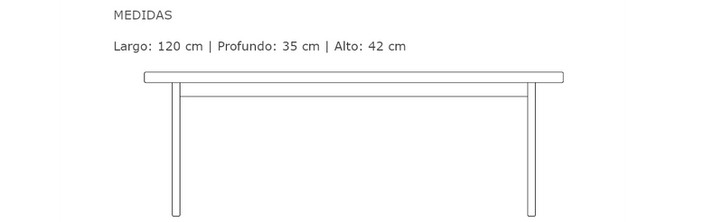 Medidas del producto Banco Le Roi