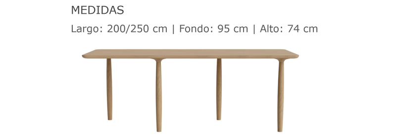 Medidas del producto Mesa de comedor Oku