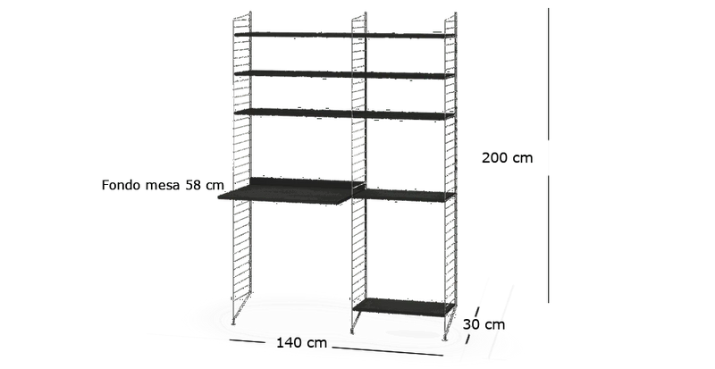 Medidas del producto String System 1 | 140 cm