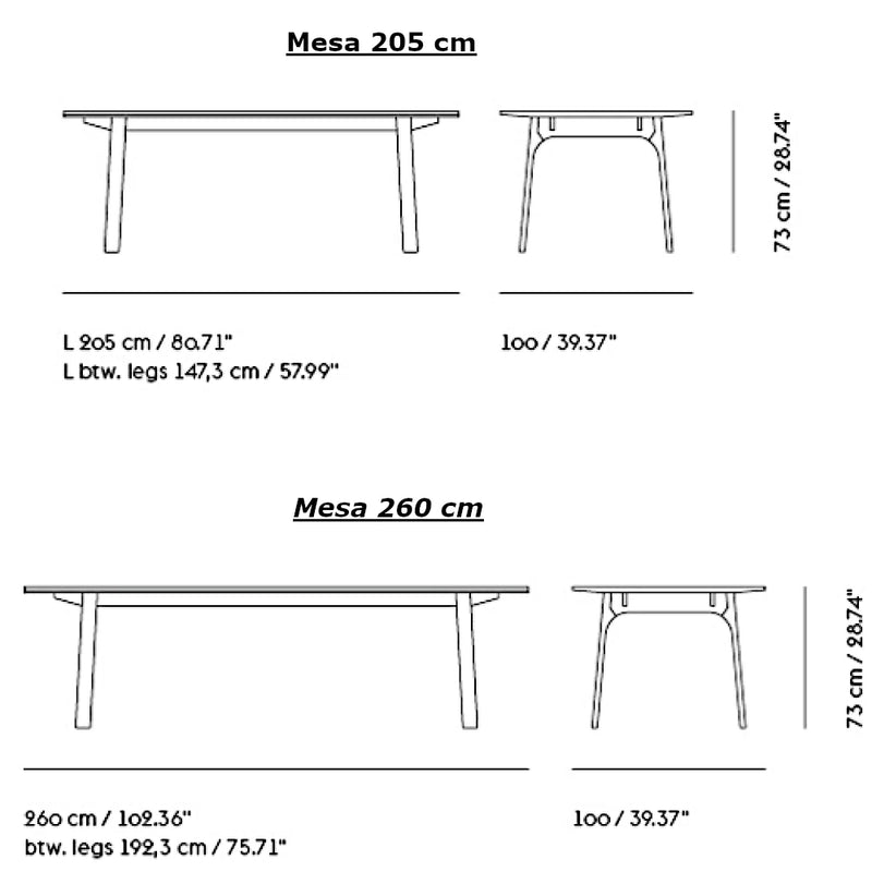 Medidas del producto Mesa Earnest Fija / Extensible