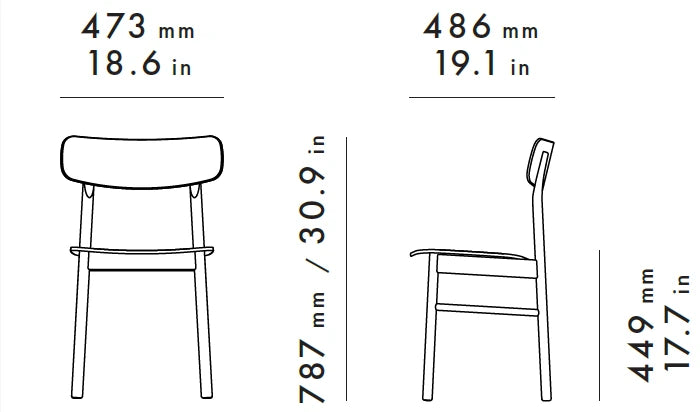 Medidas del producto Silla de comedor Soma