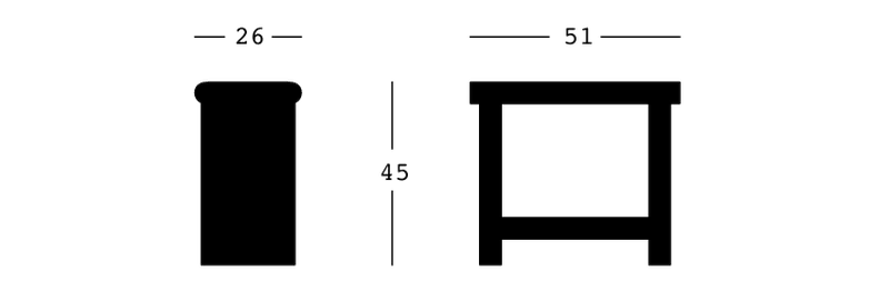 Medidas del producto Taburete Ast 002