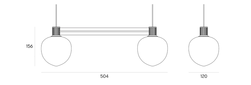 Medidas del producto Colgante Memoir alargado 120 II