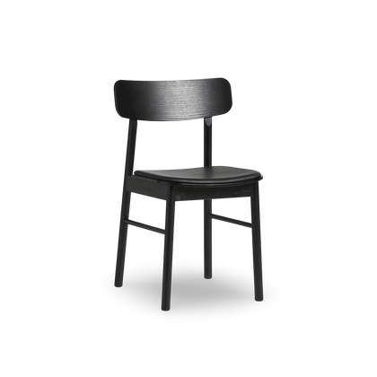 Black painted Ash - Black leather
