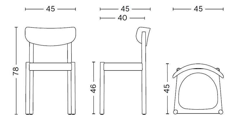 Medidas del producto Silla Pack 10