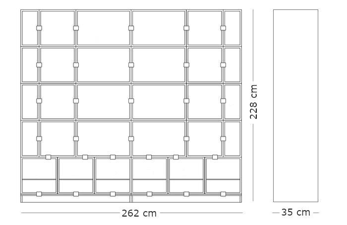 Medidas del producto Stacked Sistema de Almacenamiento