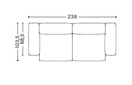 Medidas del producto Sofá Mags Soft 2,5 Seater Low