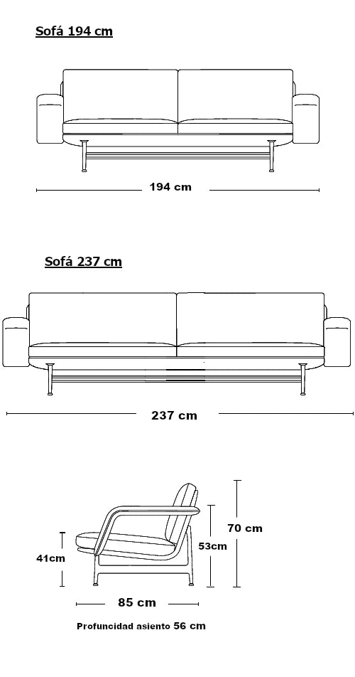 Medidas del producto Sofá Meantime AV30 / AV31