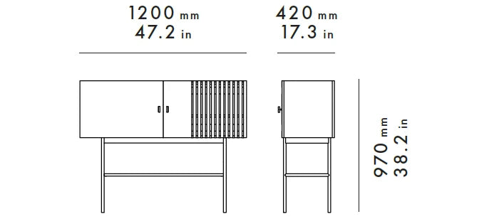 Medidas del producto Aparador Array | 120 cm