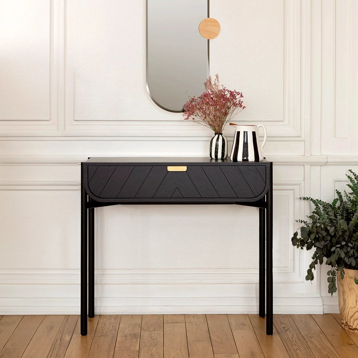Mueble consola de diseño en madera natural