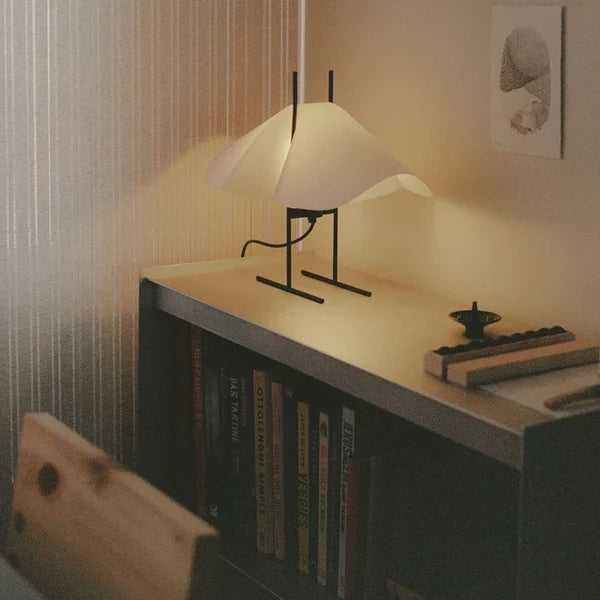 Lámpara de mesa de diseño japonés con luz cálida y ambiental