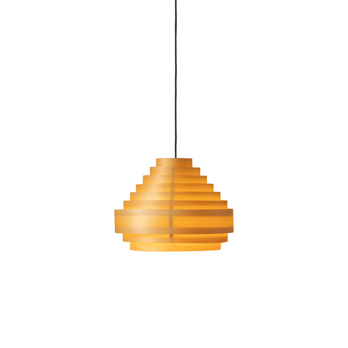 Lámpara de techo de madera de pino con iluminación cálida y acogedora