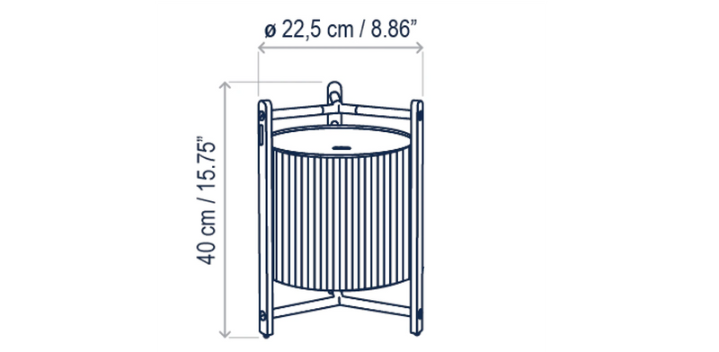 Medidas del producto Lámpara mesa Kando M/40/R | Portatil