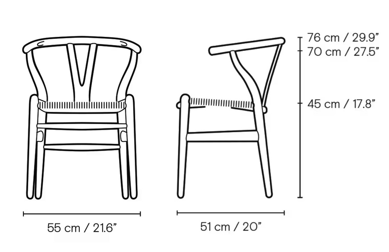 Medidas del producto Silla CH24