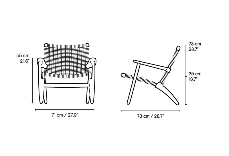 Medidas del producto Sillón CH25