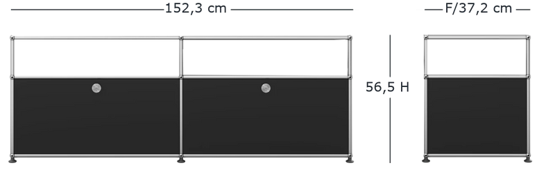 Medidas del producto Mueble TV Haller | 2 modulos High