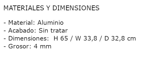Medidas del producto Carro Rivet | Aluminum