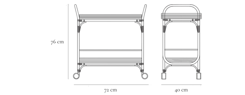 Medidas del producto Carro bar Cerca