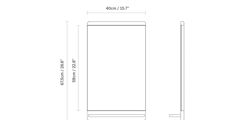 Medidas del producto Espejo Rim 40x68