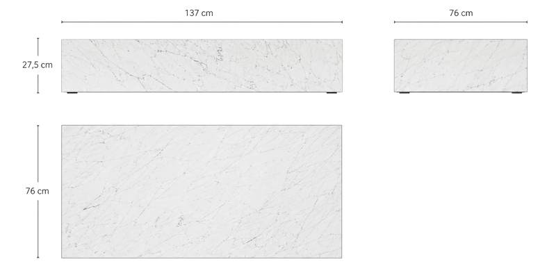 Medidas del producto Mesa de centro Plinth Grand