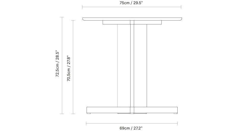 Medidas del producto Mesa Redonda Trefoil Ø75